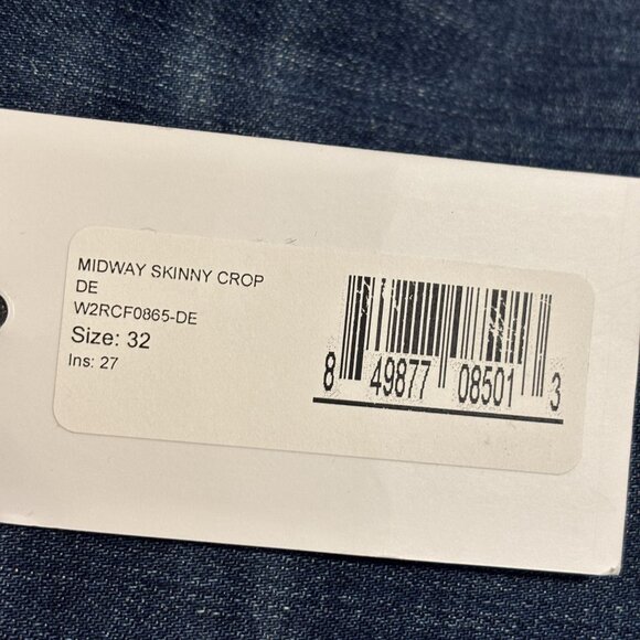 3x1 Midway Skinny Crop Jeans Womens Size 32 Dark Indigo Distressed Hem Denim - Picture 5 of 12